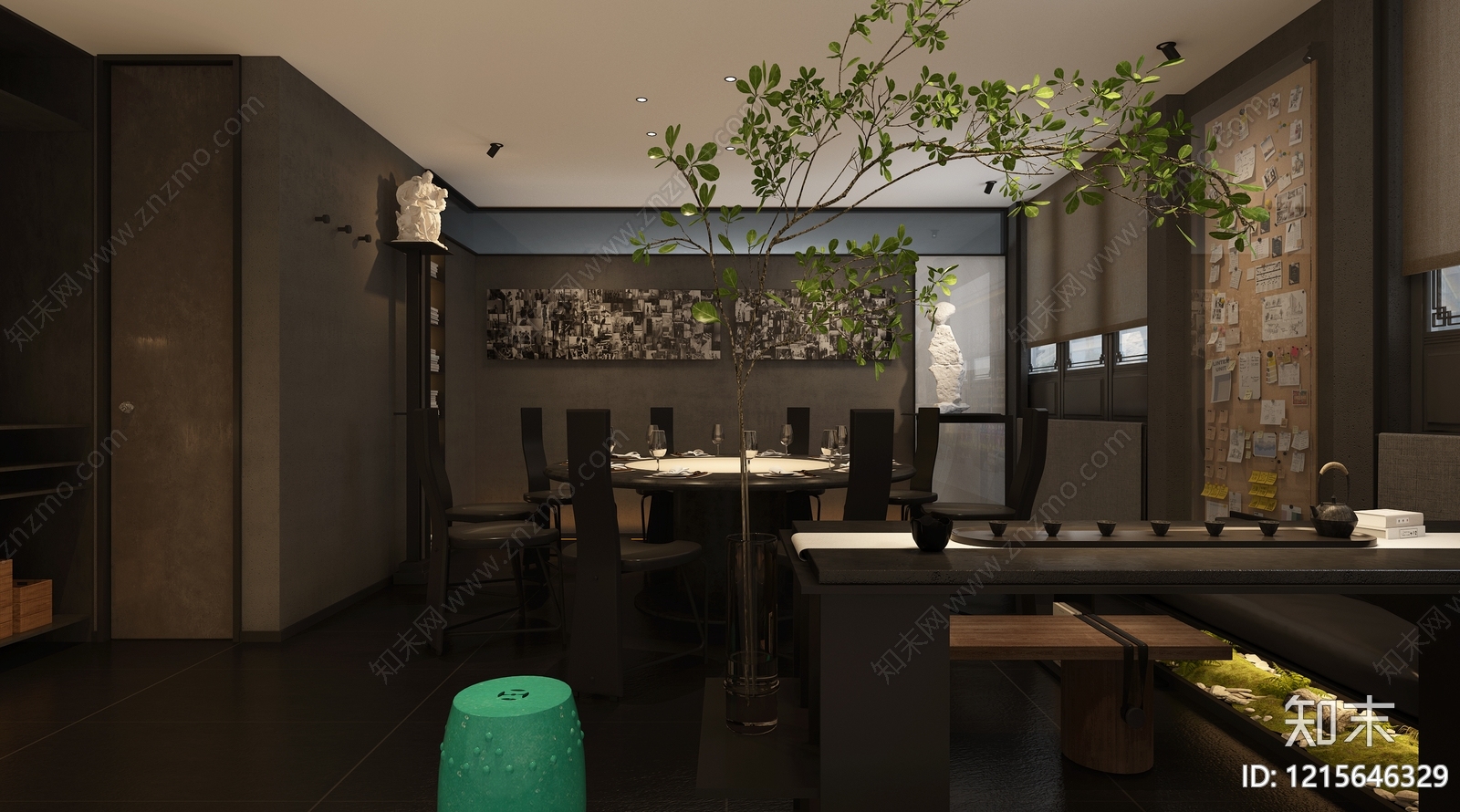 新中式包厢3D模型下载【ID:1215646329】
