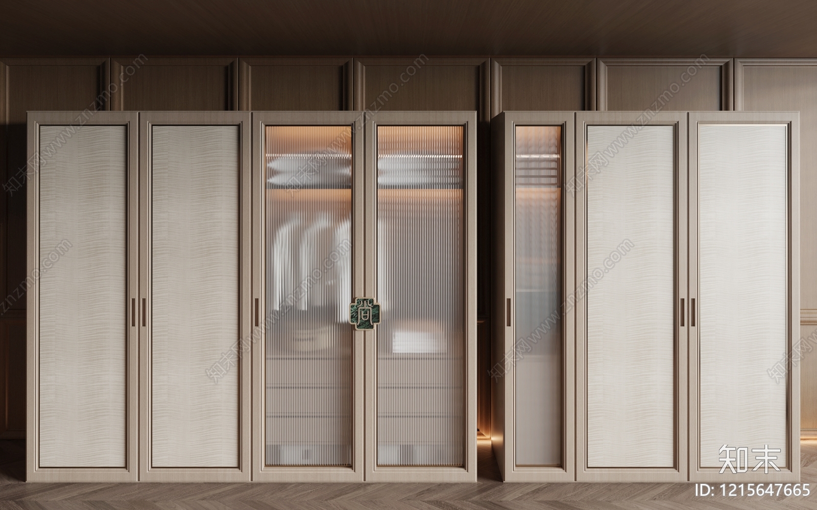 新中式衣柜3D模型下载【ID:1215647665】