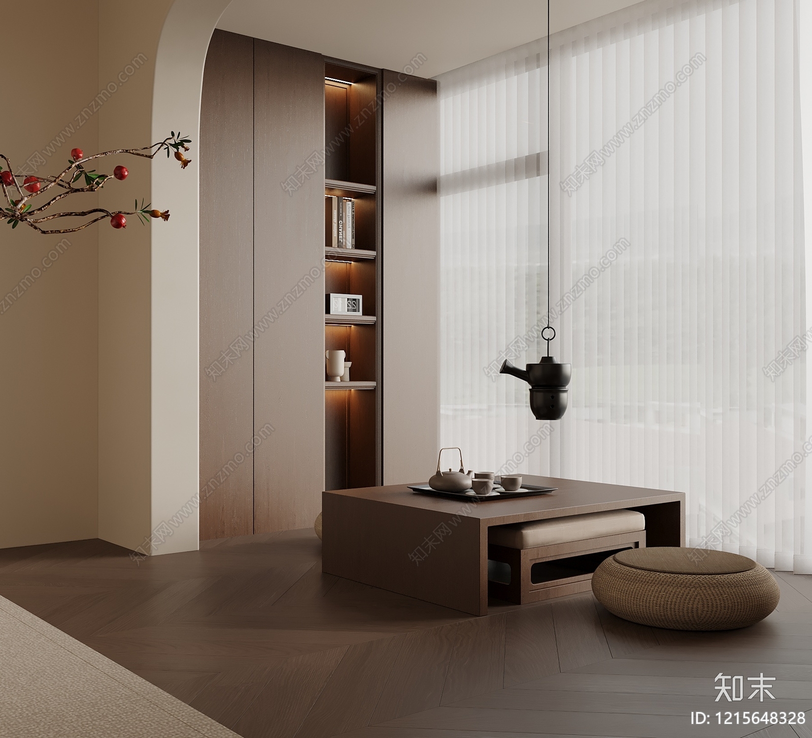 新中式茶桌椅SU模型下载【ID:1215648328】