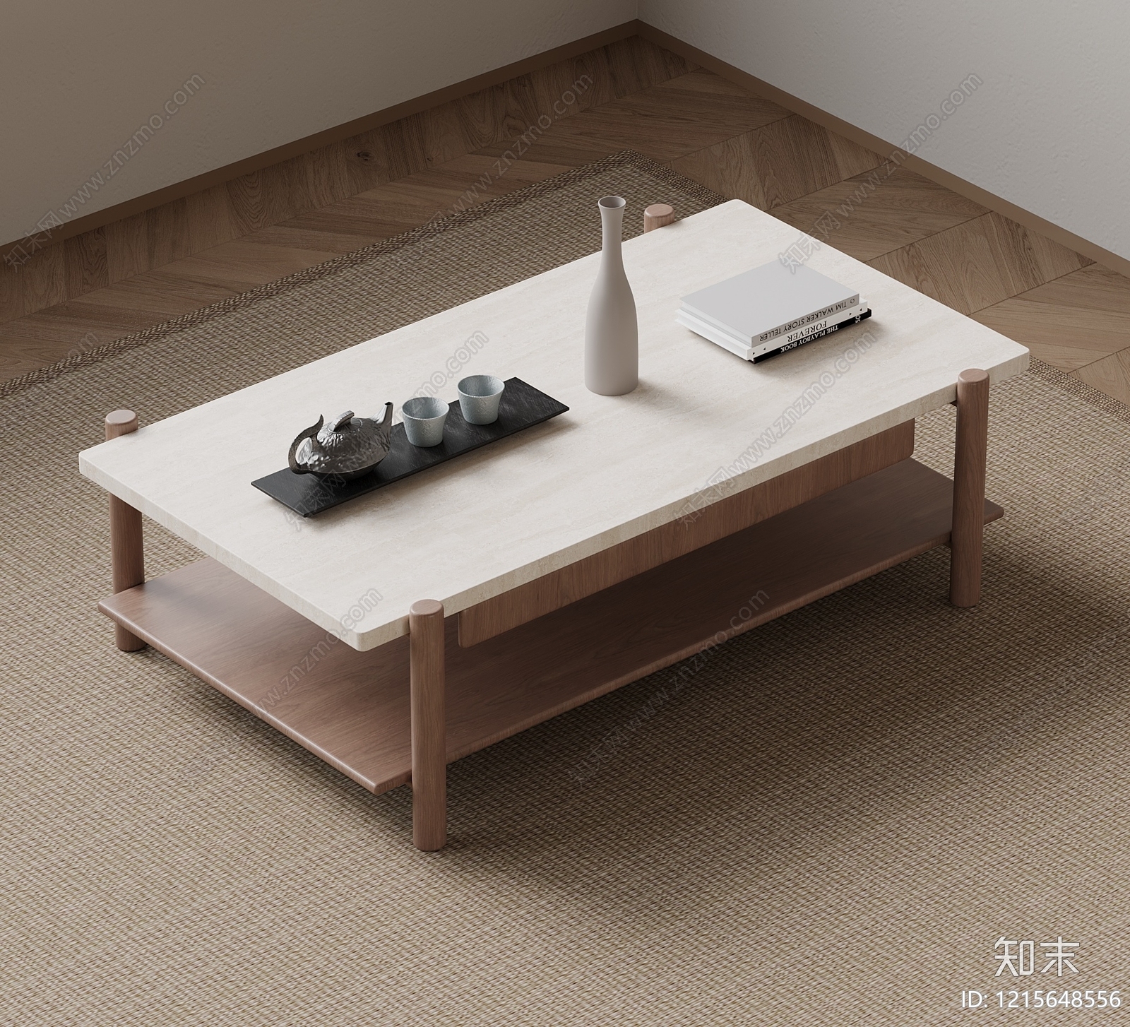 日式茶几SU模型下载【ID:1215648556】