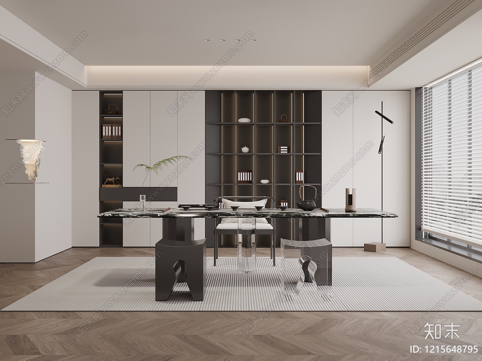 新中式茶室3D模型下载【ID:1215648795】