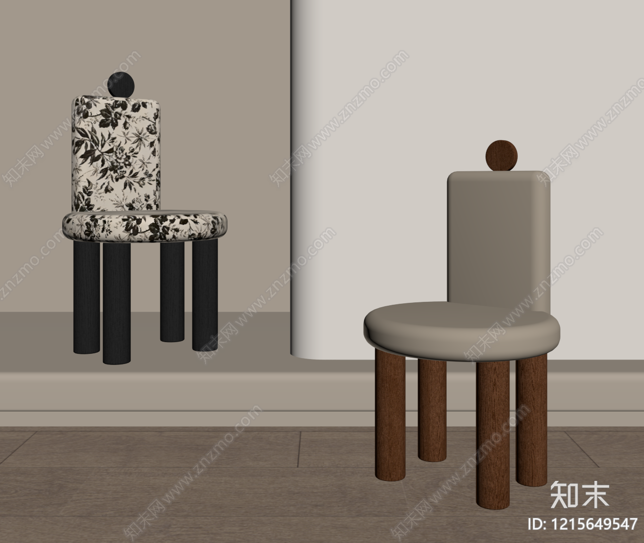 奶油风餐椅SU模型下载【ID:1215649547】
