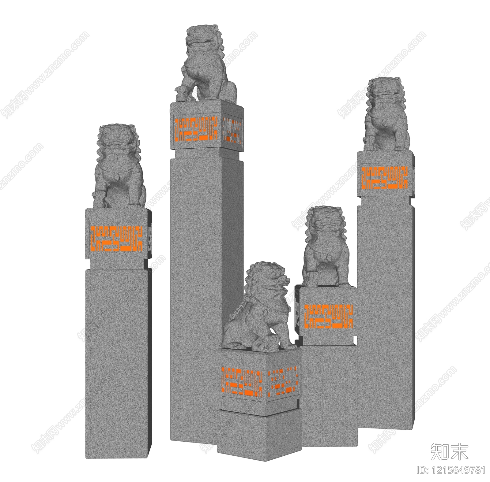 新中式景观柱SU模型下载【ID:1215649781】