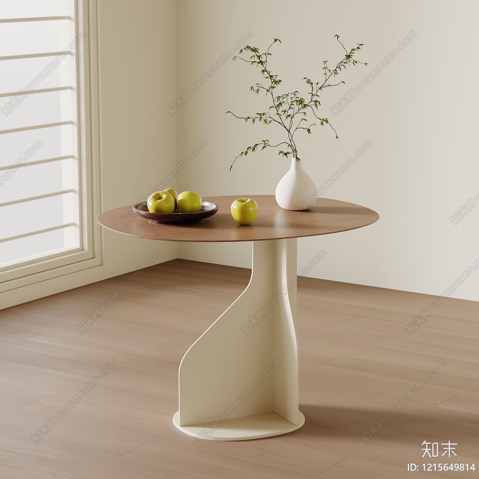奶油风边几3D模型下载【ID:1215649814】