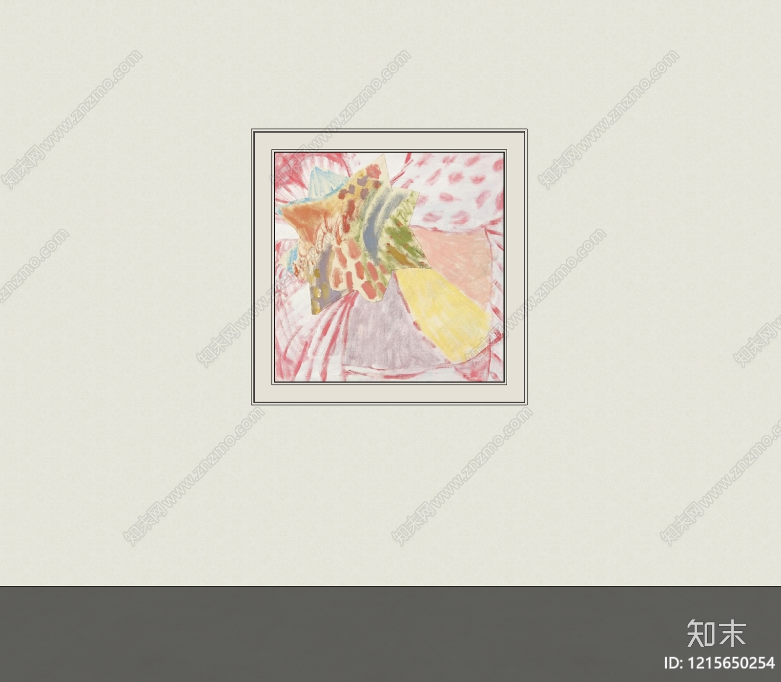奶油风挂画SU模型下载【ID:1215650254】