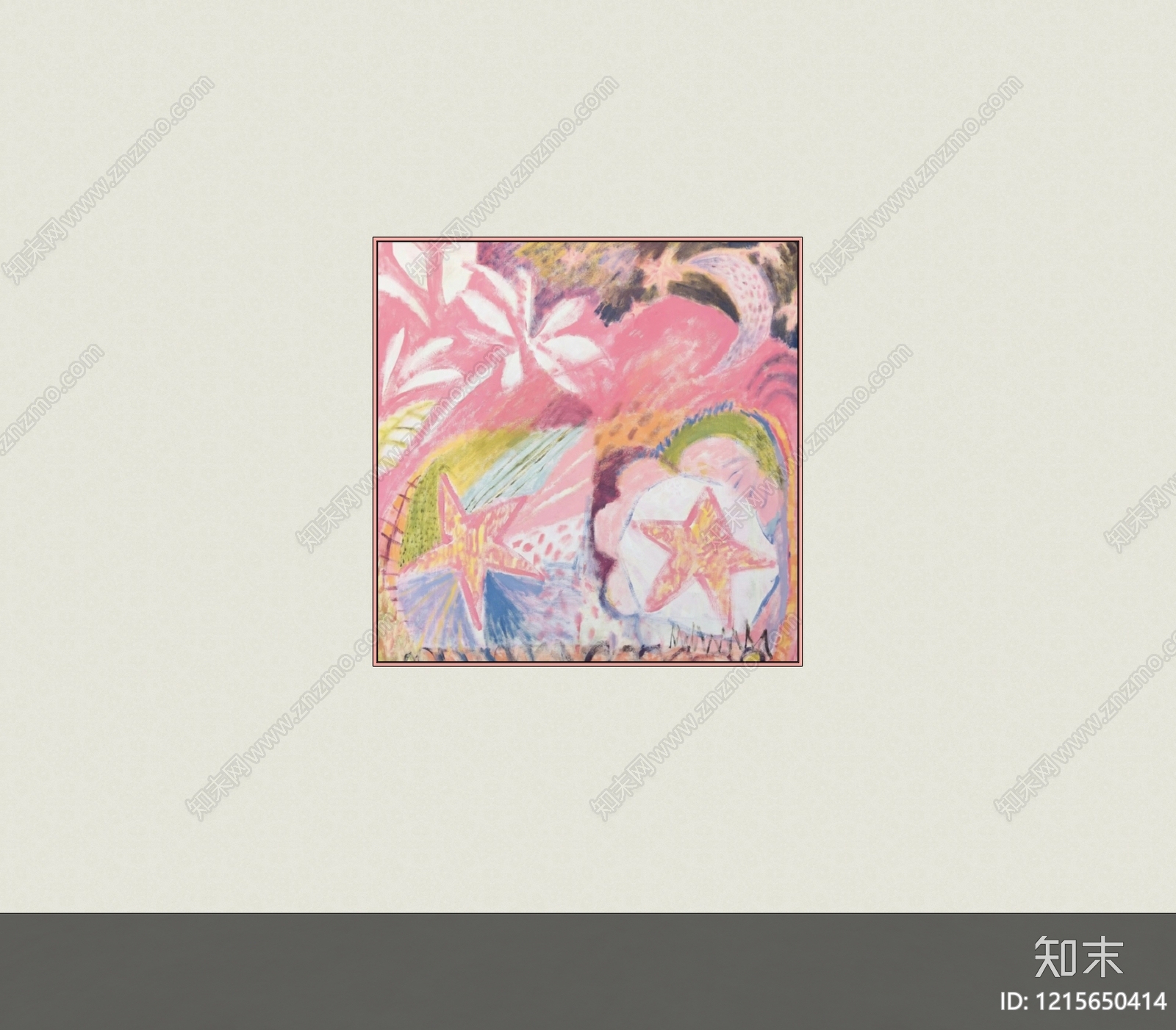 奶油风挂画SU模型下载【ID:1215650414】