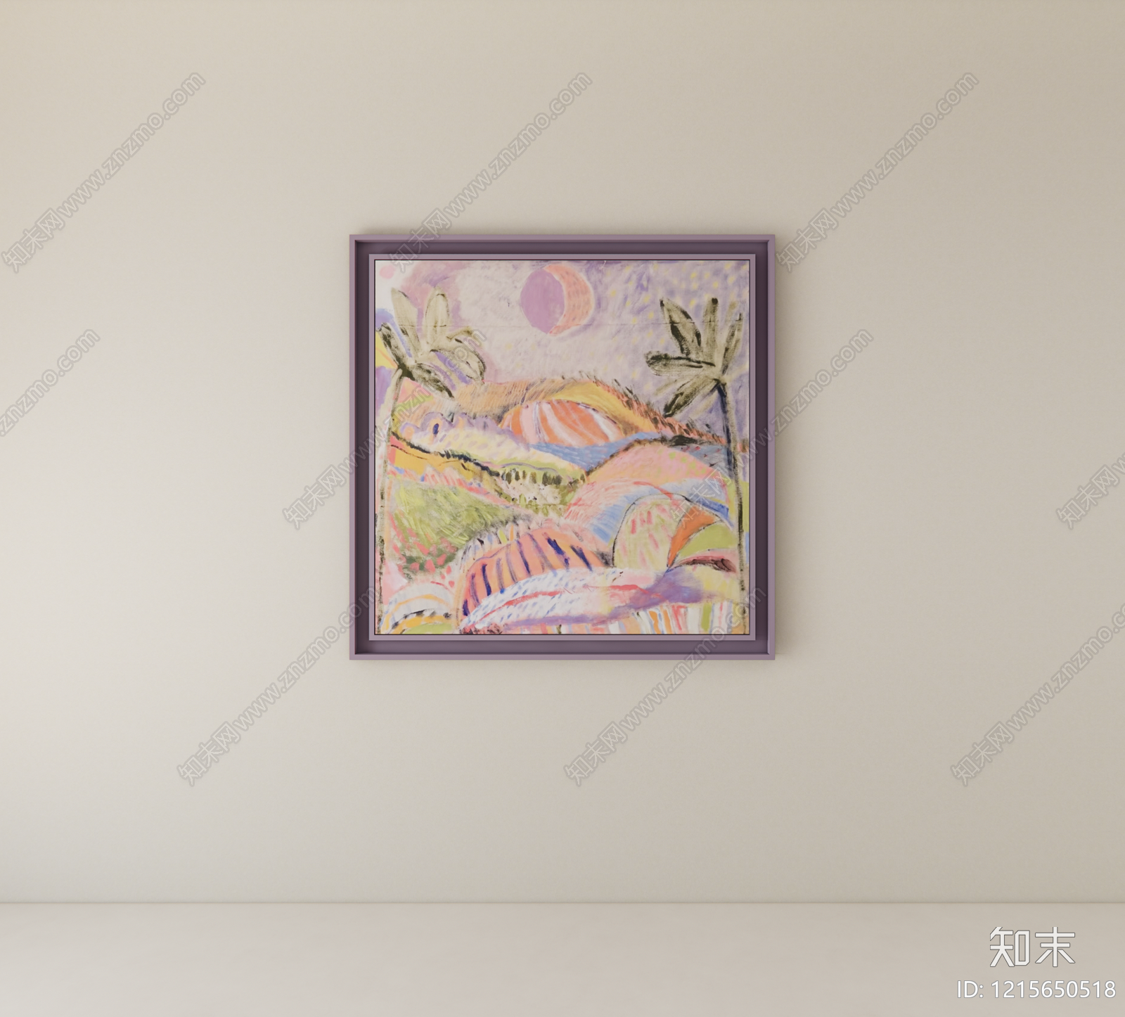 奶油风挂画SU模型下载【ID:1215650518】