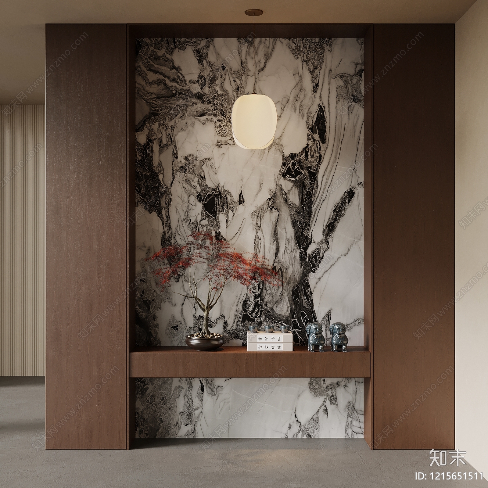 新中式玄关3D模型下载【ID:1215651511】