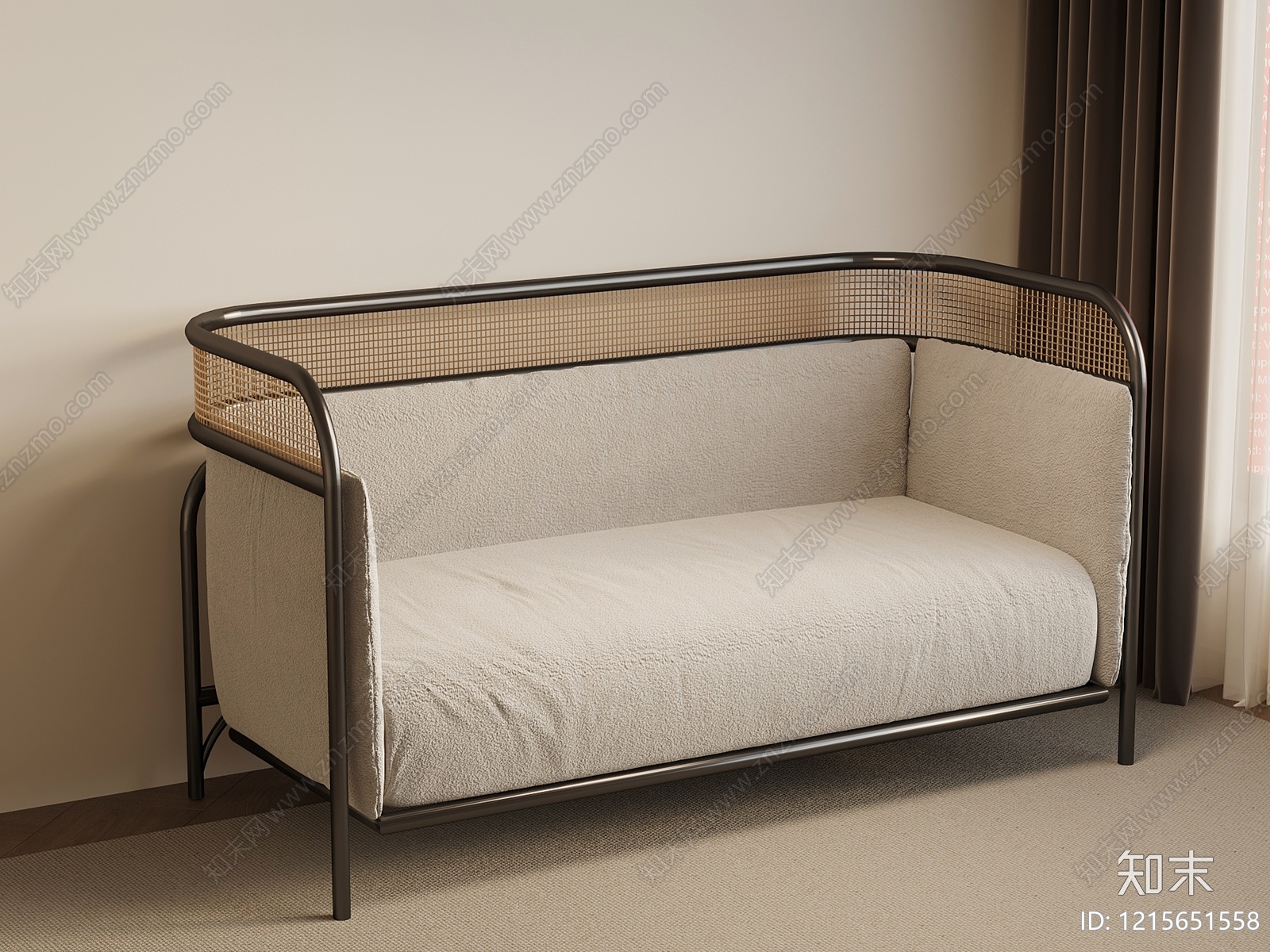 中古风双人沙发3D模型下载【ID:1215651558】