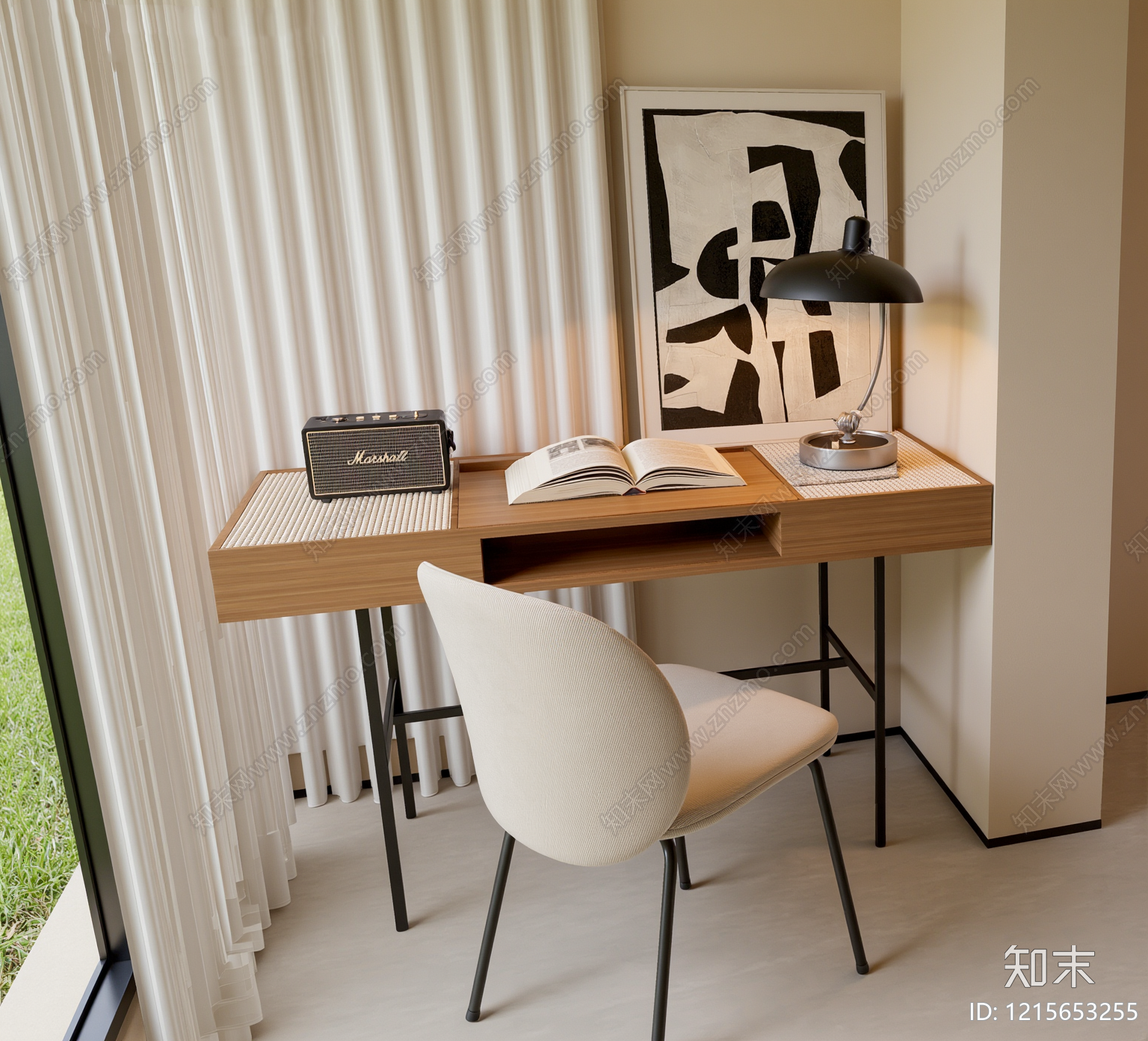 现代书桌椅SU模型下载【ID:1215653255】