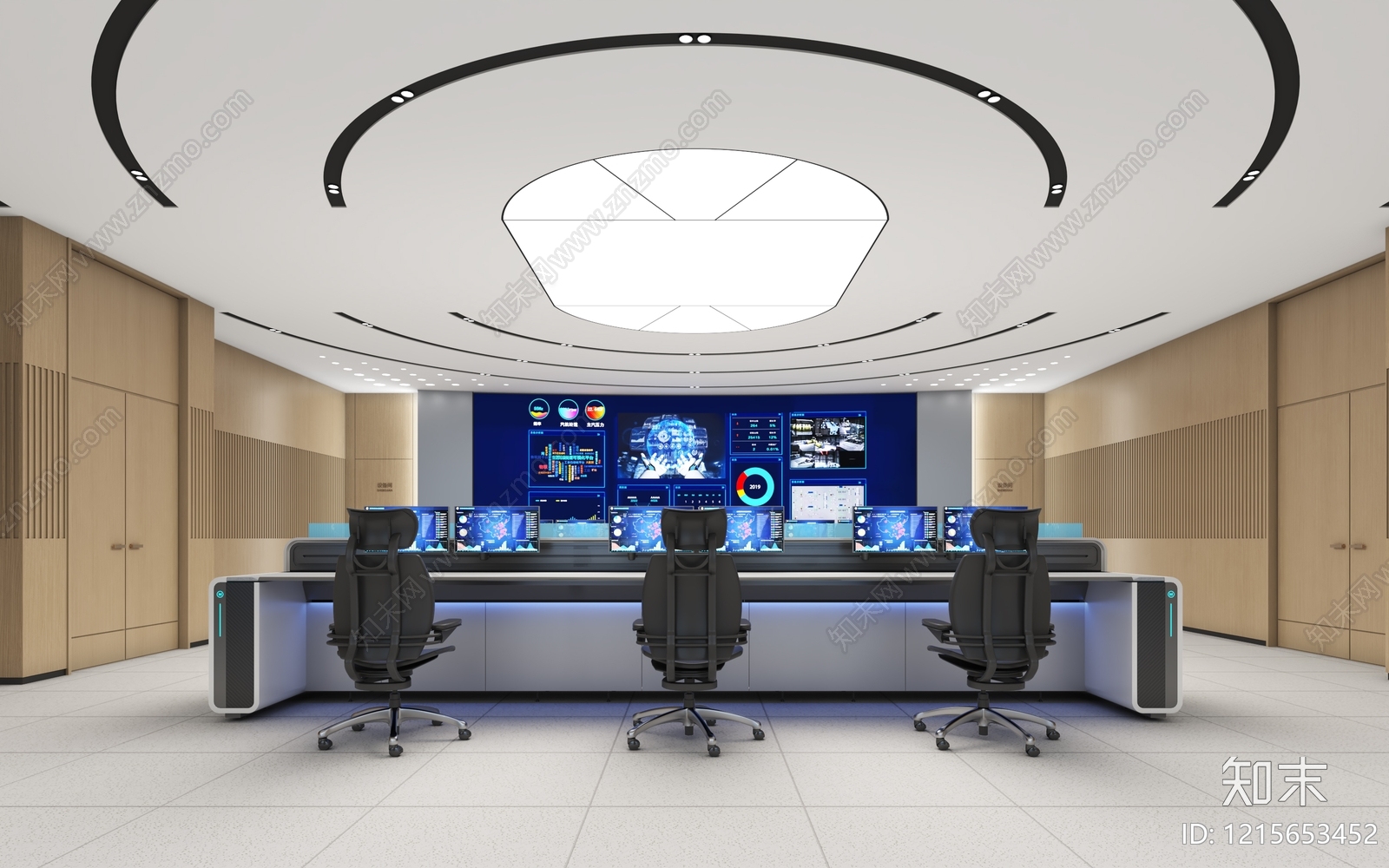 现代极简指挥中心3D模型下载【ID:1215653452】