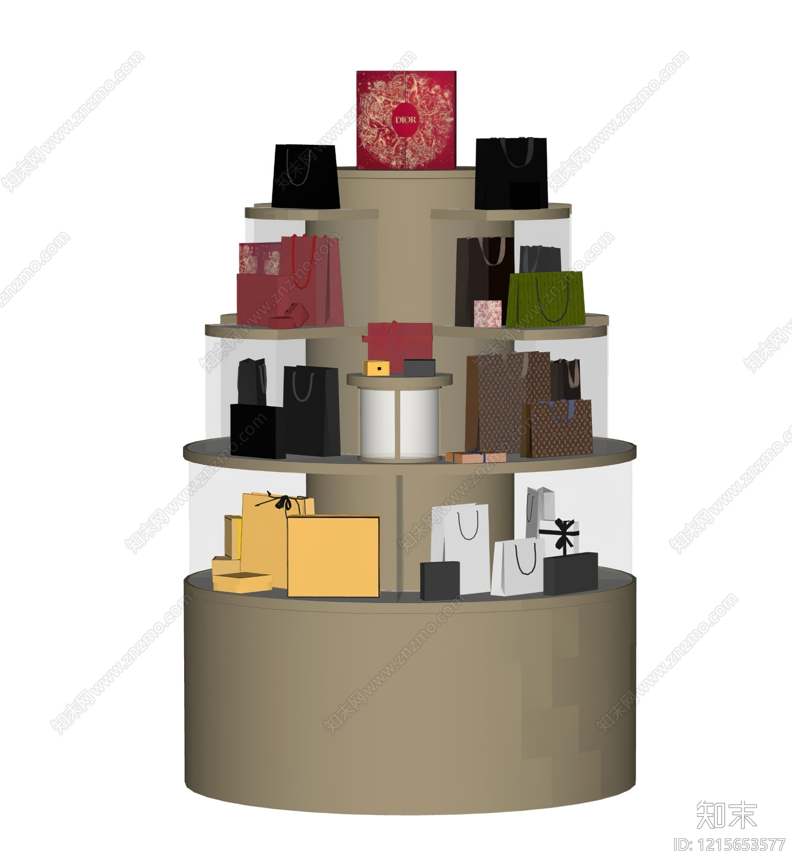 轻奢化妆品展台SU模型下载【ID:1215653577】