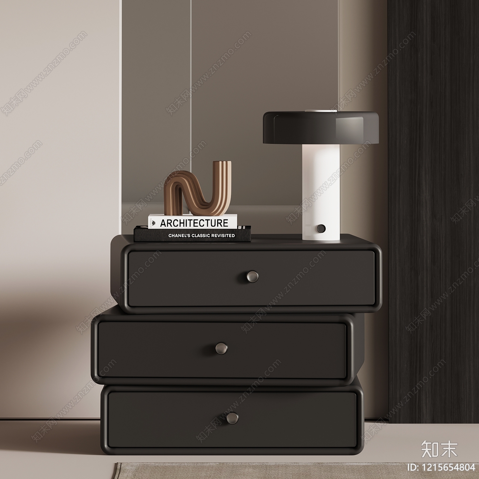 现代床头柜SU模型下载【ID:1215654804】