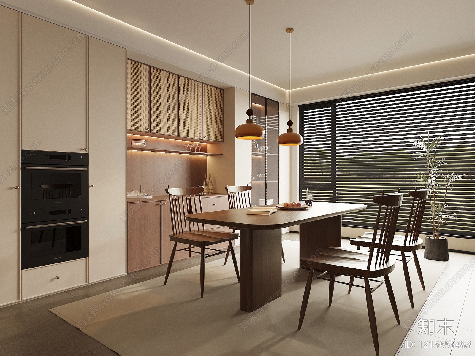 中古风家居餐厅SU模型下载【ID:1215655483】