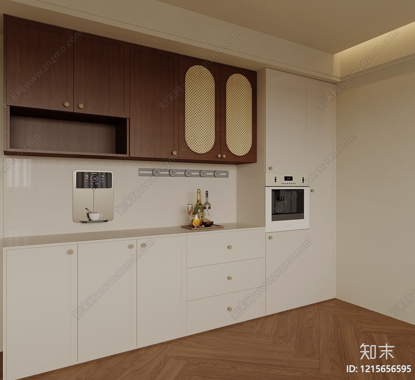 奶油风酒柜3D模型下载【ID:1215656595】
