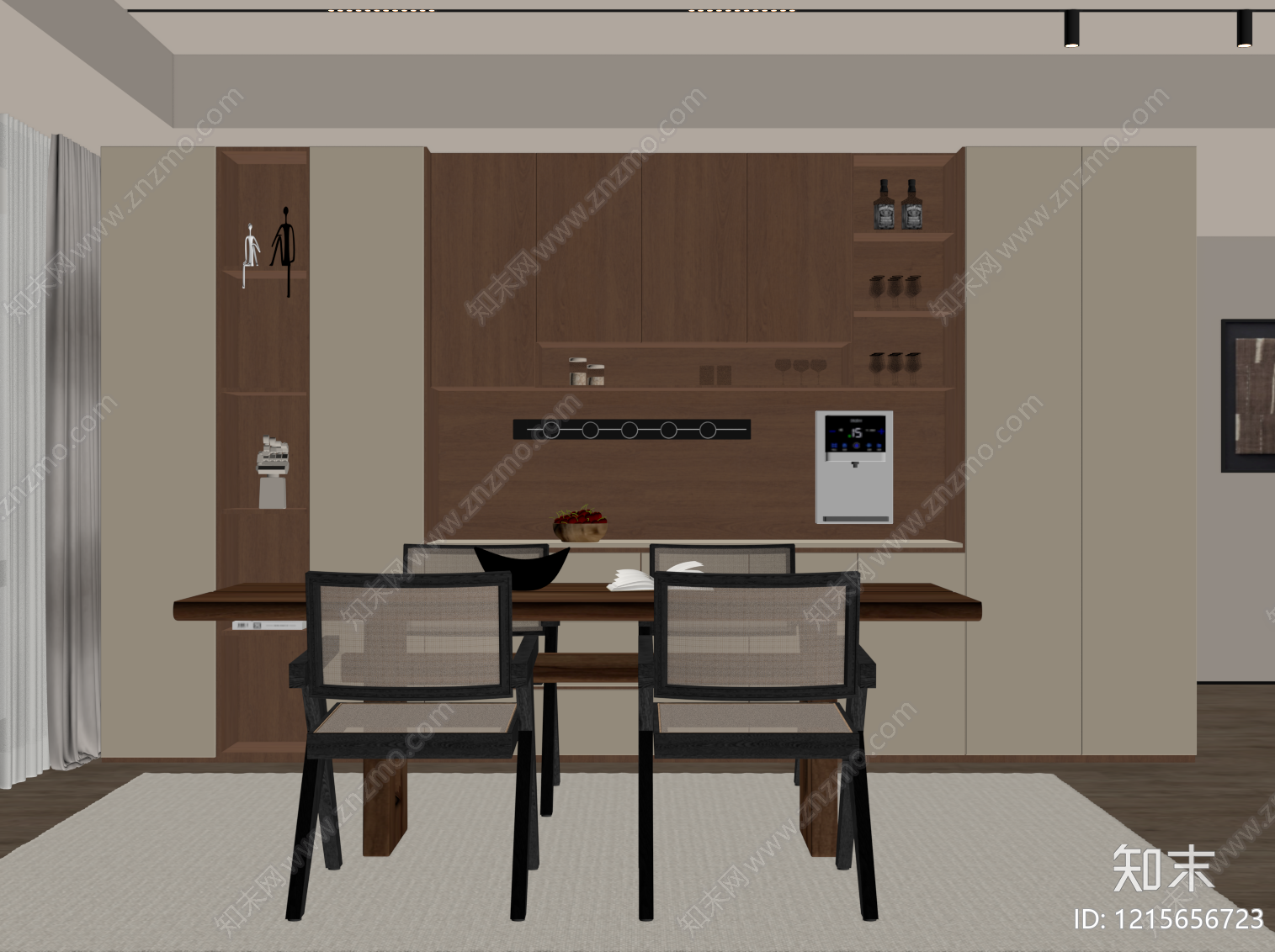 现代家居餐厅SU模型下载【ID:1215656723】