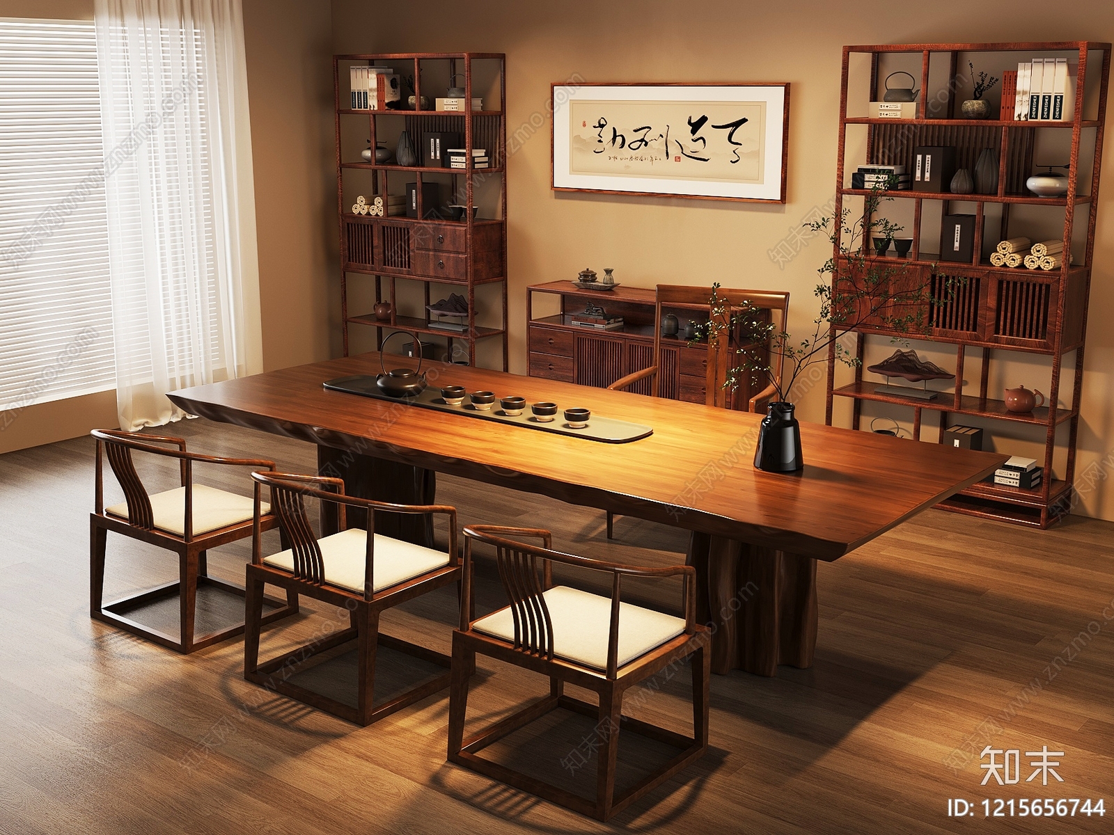 新中式茶室3D模型下载【ID:1215656744】