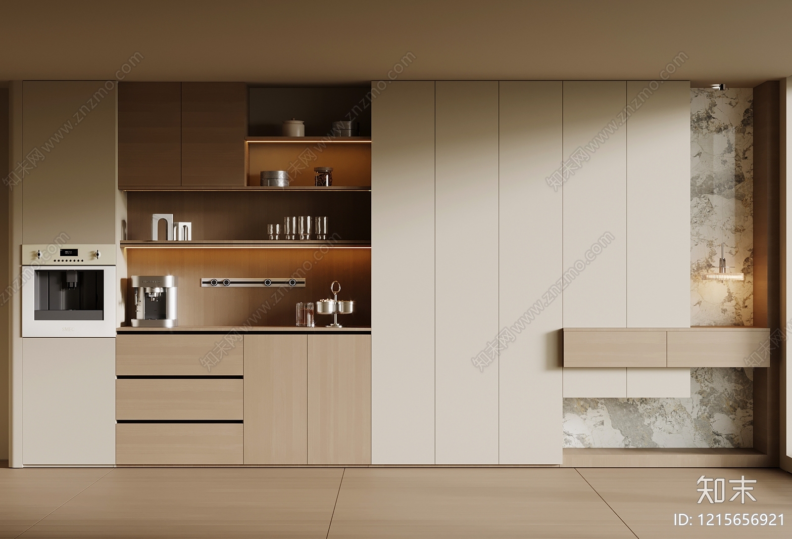 极简酒柜3D模型下载【ID:1215656921】