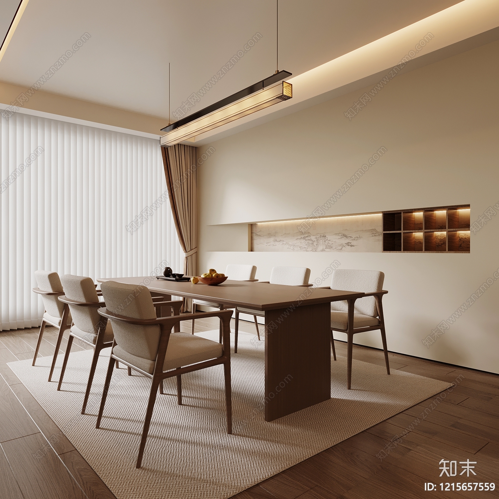 新中式宋式餐厅3D模型下载【ID:1215657559】