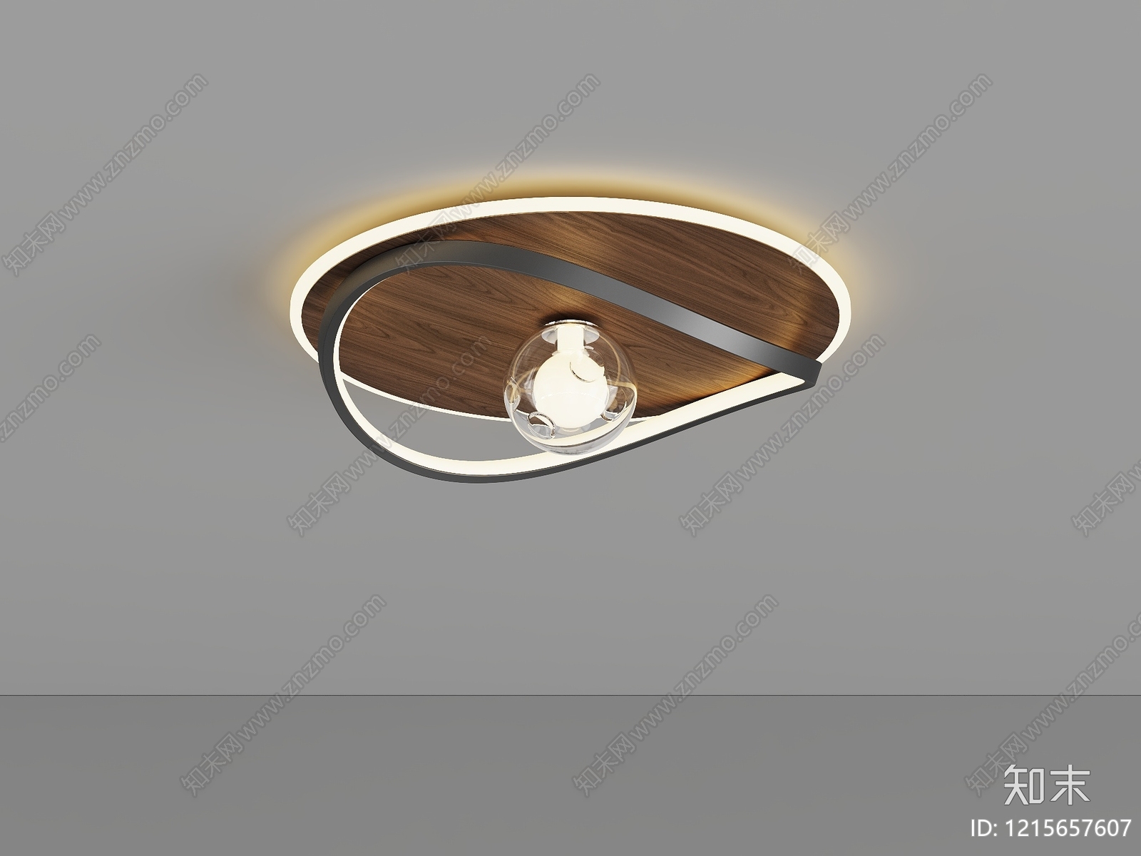 现代简约卧室吸顶灯3D模型下载【ID:1215657607】