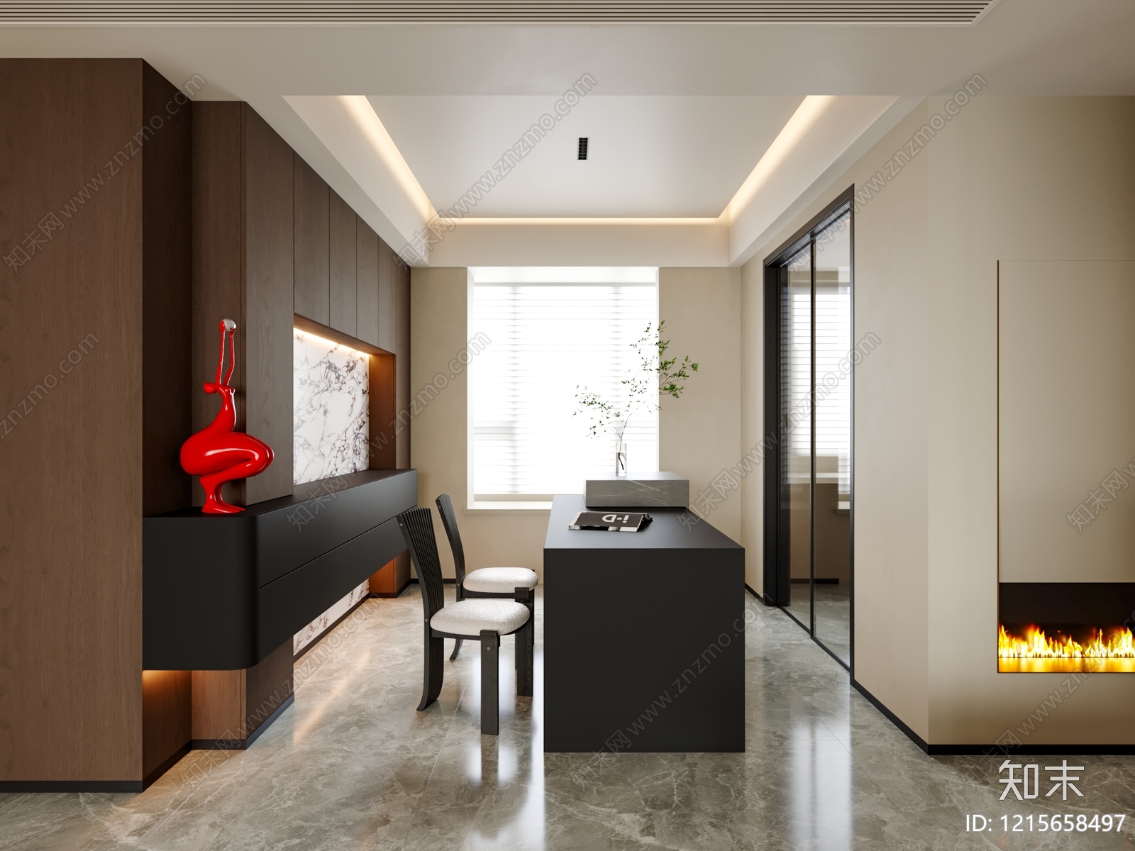 现代简约家居餐厅3D模型下载【ID:1215658497】