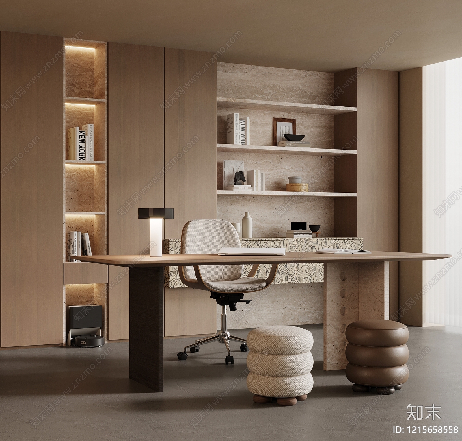 意式极简书房3D模型下载【ID:1215658558】