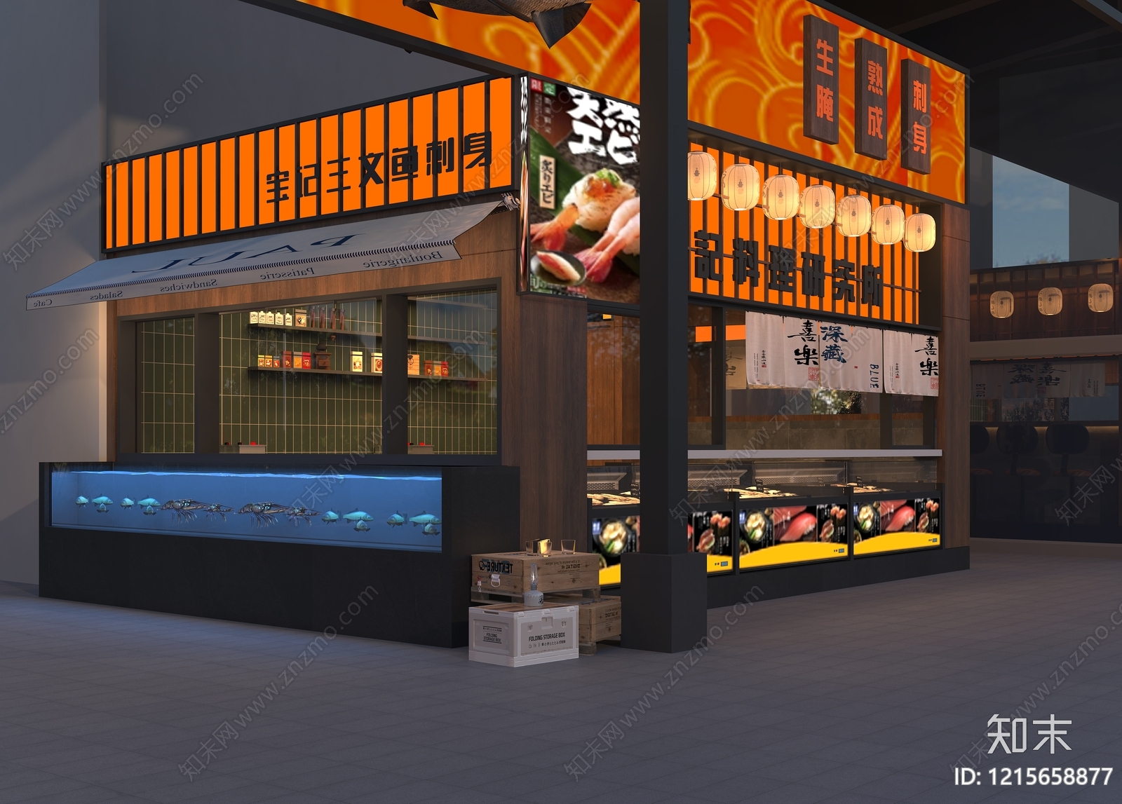 日式日料店3D模型下载【ID:1215658877】
