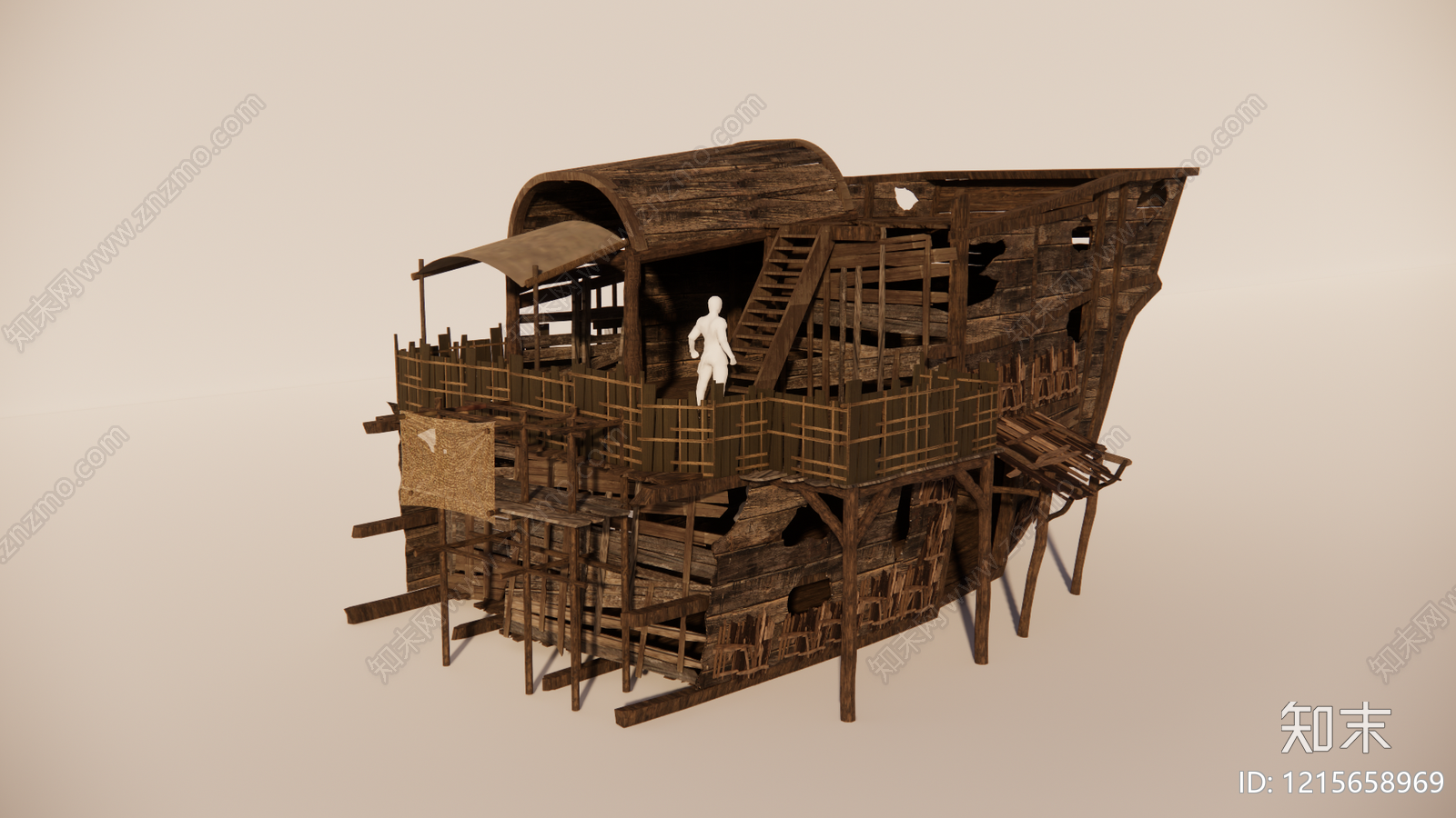 废土风风格建筑SU模型下载【ID:1215658969】