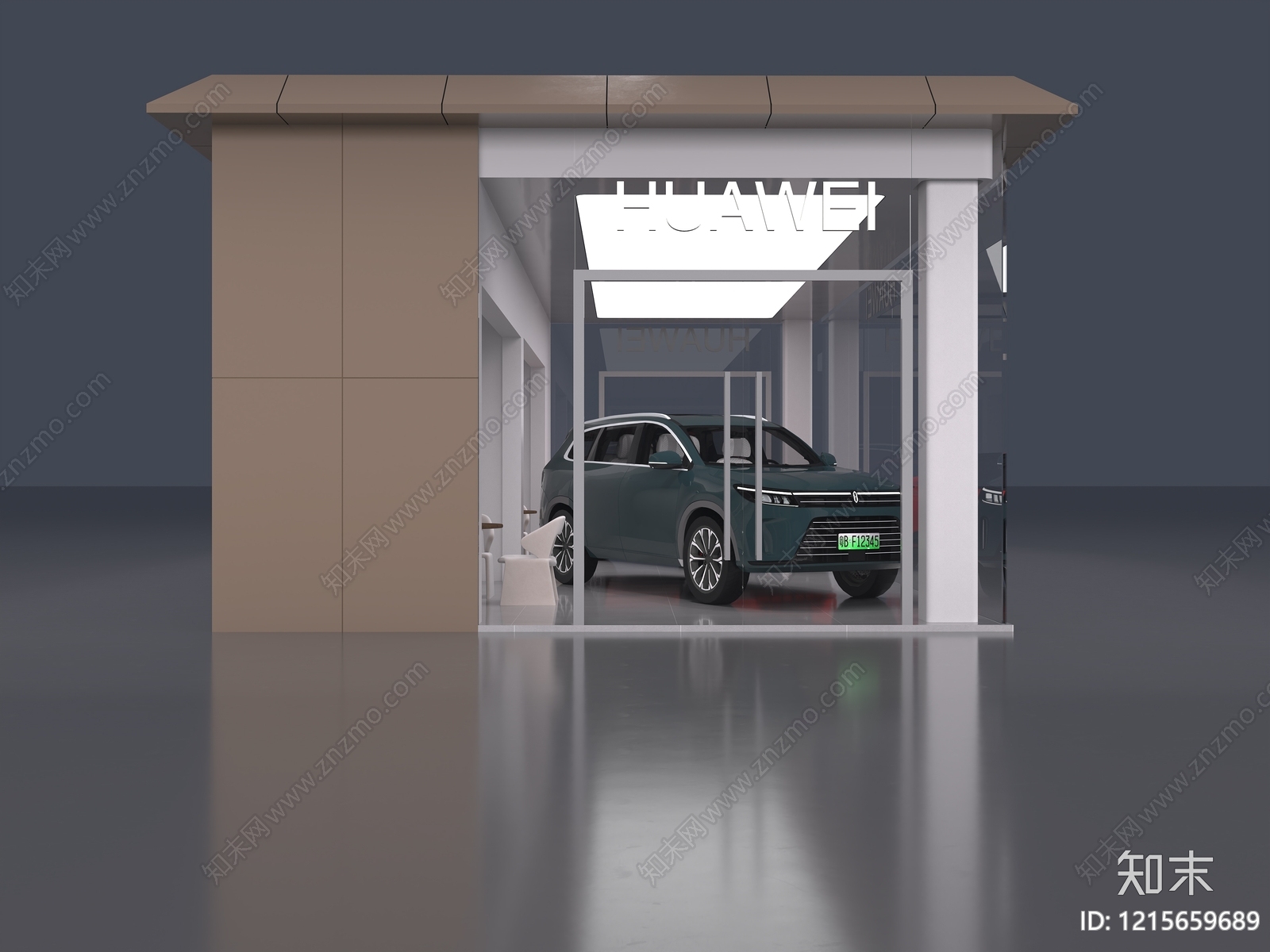 现代简约汽车展厅3D模型下载【ID:1215659689】