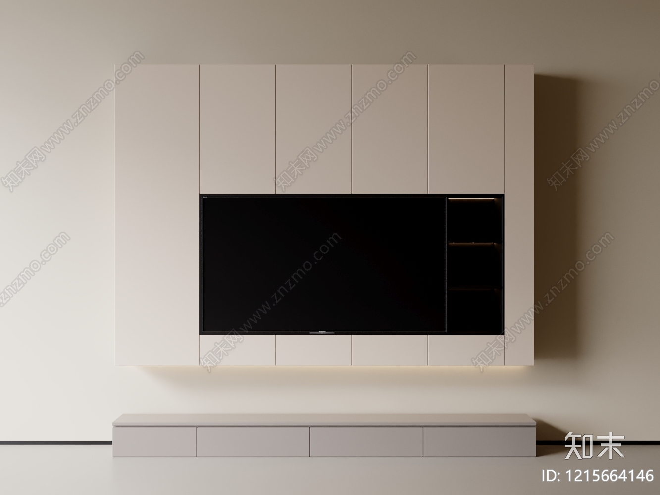 极简电视柜3D模型下载【ID:1215664146】