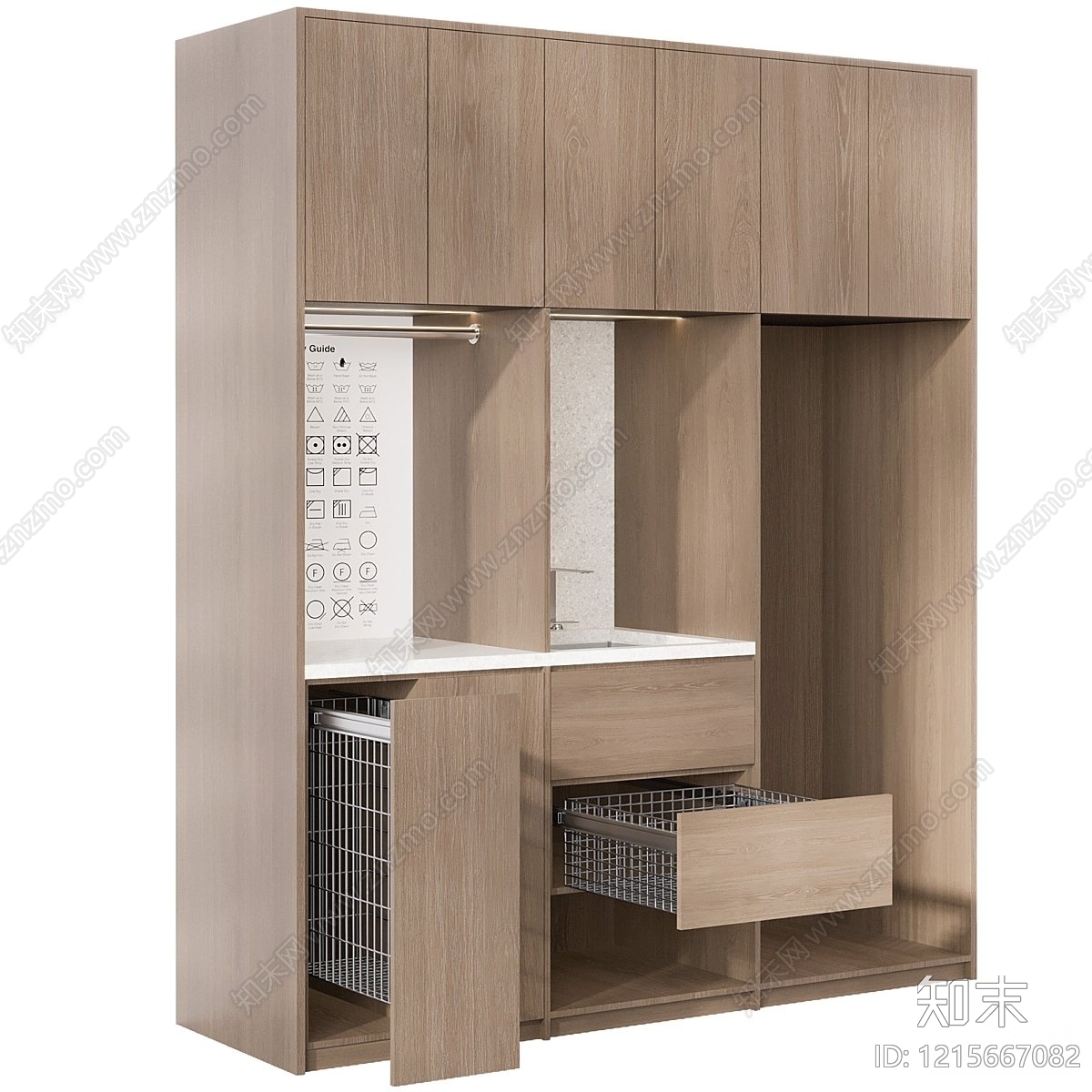现代简约洗衣机柜3D模型下载【ID:1215667082】
