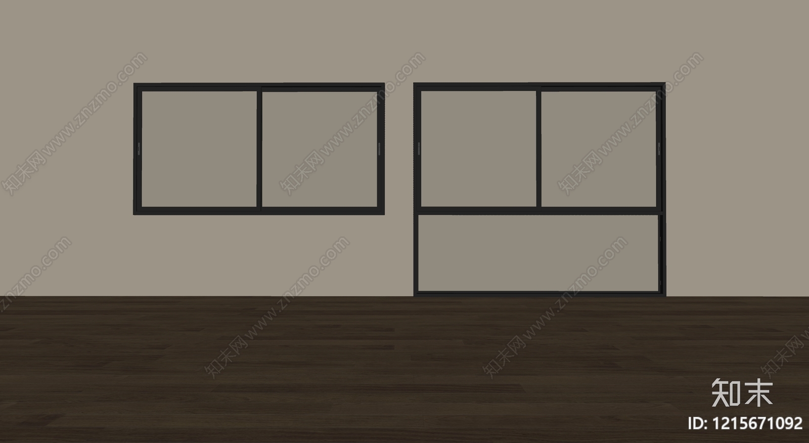 极简推拉窗SU模型下载【ID:1215671092】