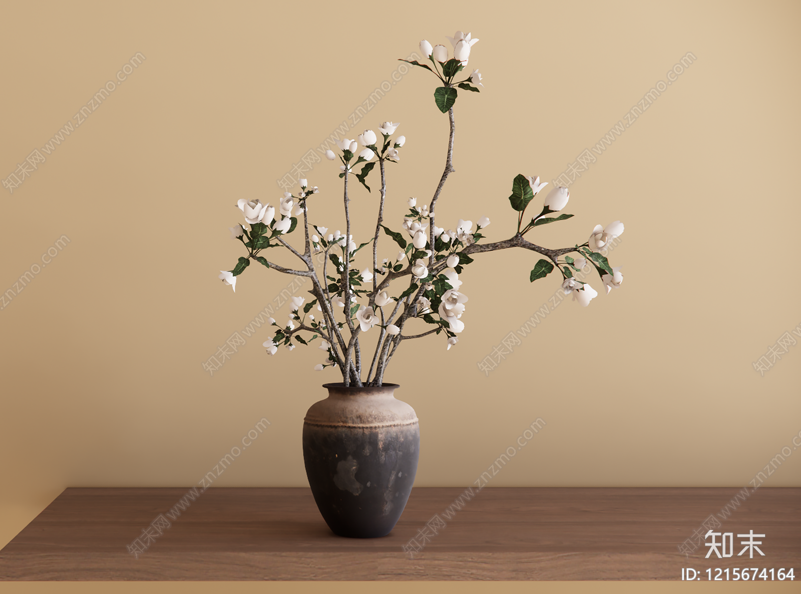 新中式花艺SU模型下载【ID:1215674164】