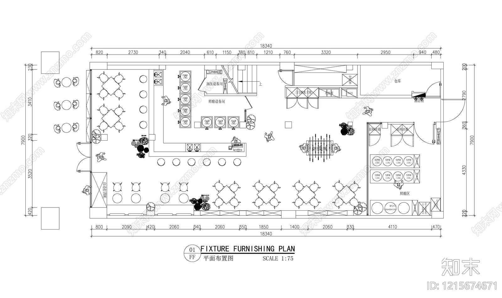 现代酒吧施工图下载【ID:1215674671】