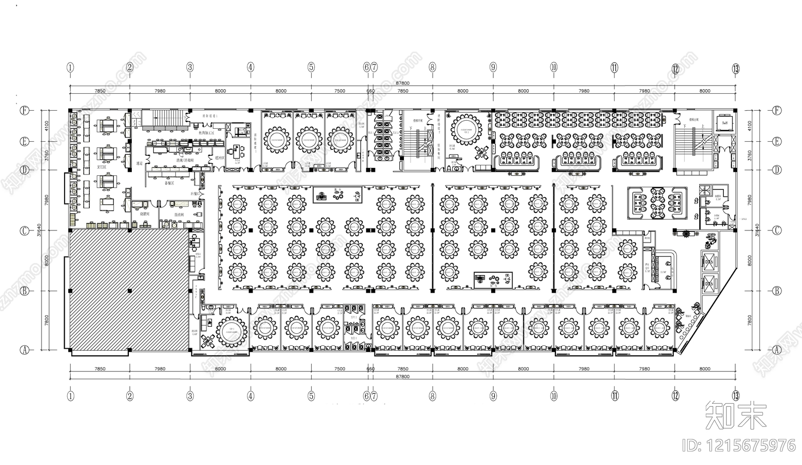 新中式其他餐饮空间施工图下载【ID:1215675976】