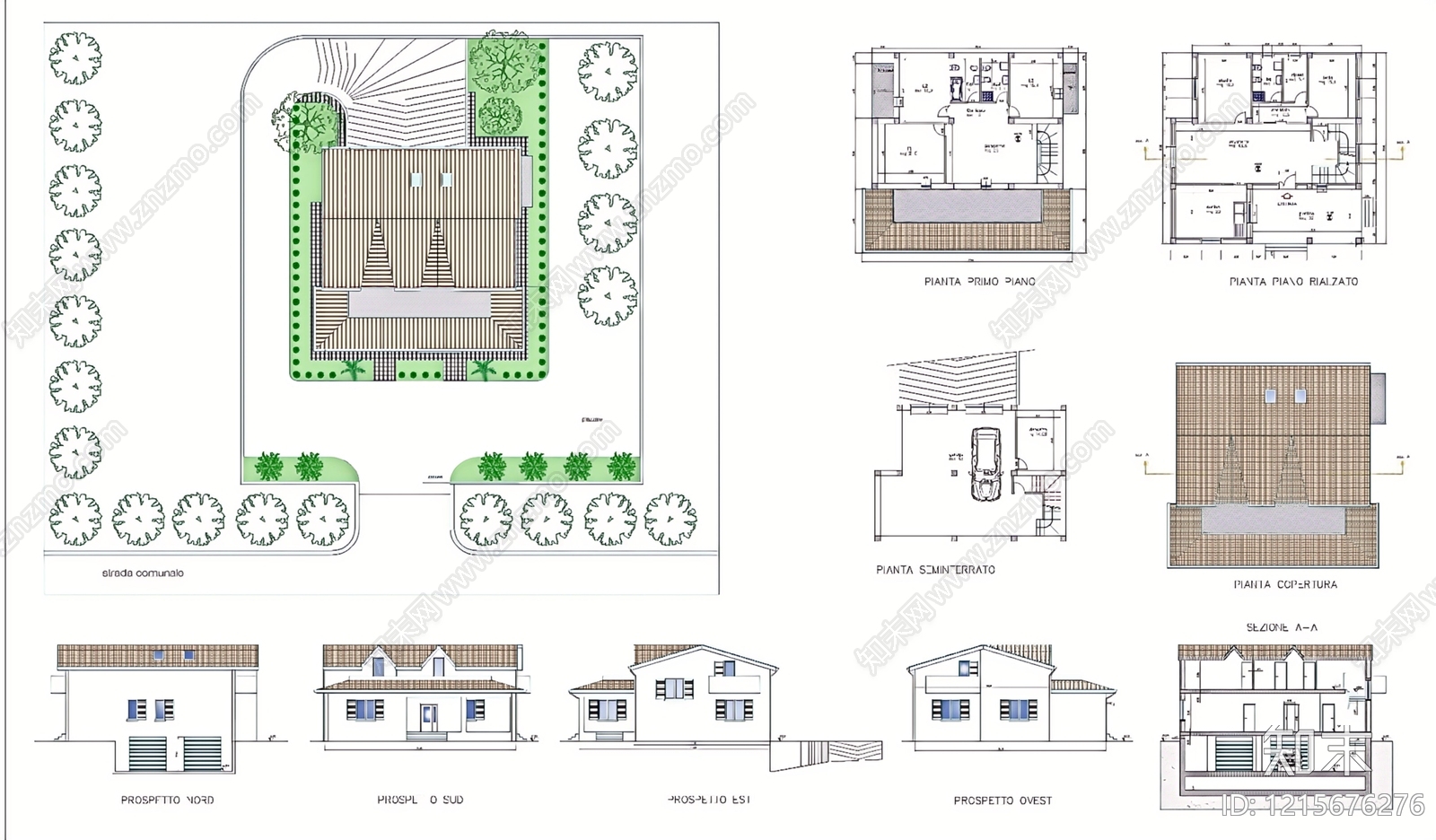现代别墅建筑cad施工图下载【ID:1215676276】
