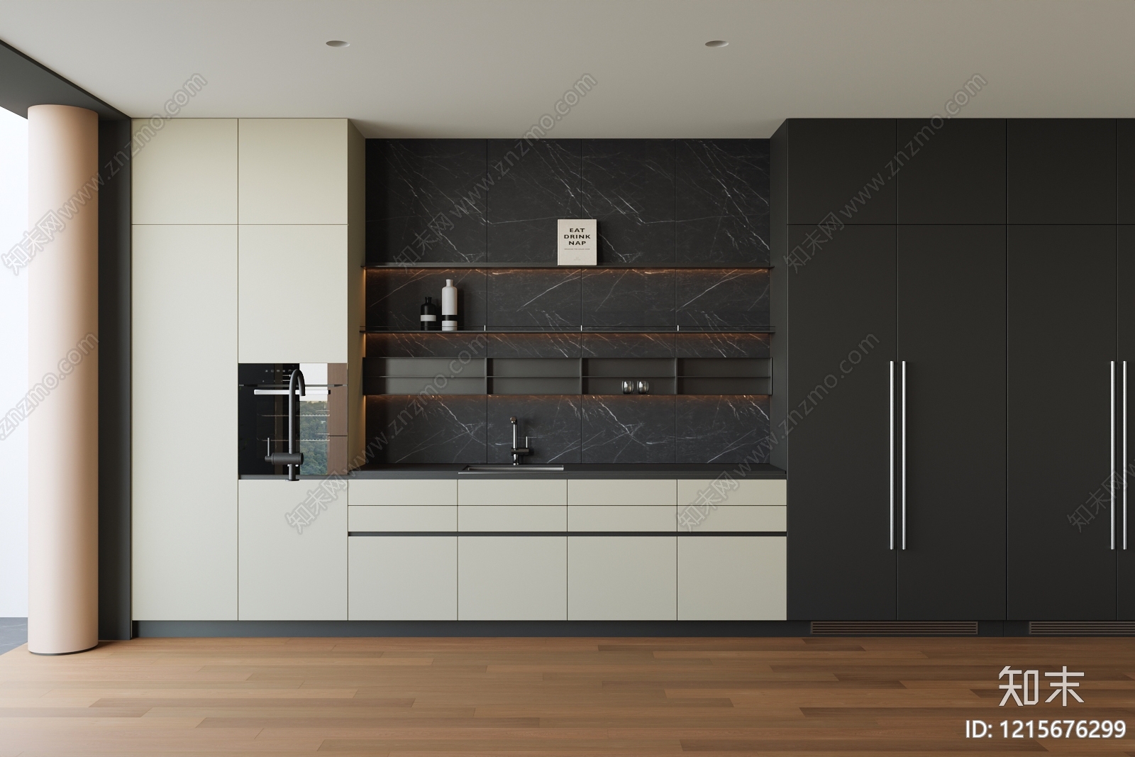 极简橱柜3D模型下载【ID:1215676299】