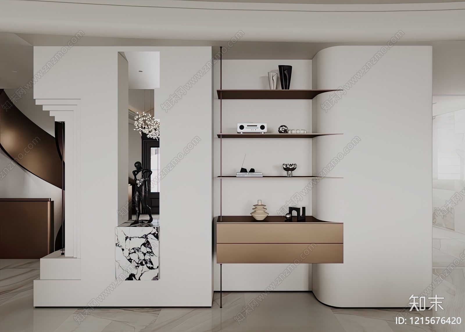 意式极简玄关3D模型下载【ID:1215676420】