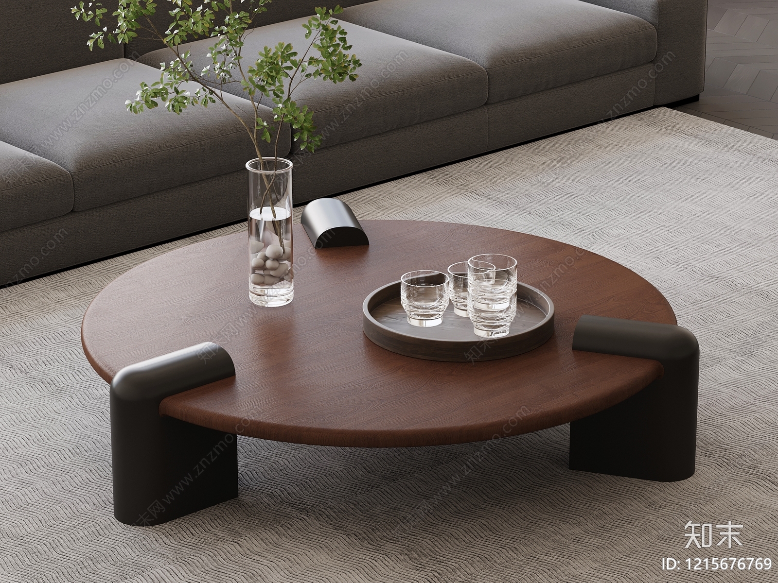现代简约茶几3D模型下载【ID:1215676769】