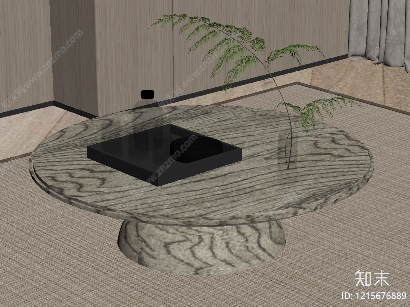 侘寂风边几SU模型下载【ID:1215676889】