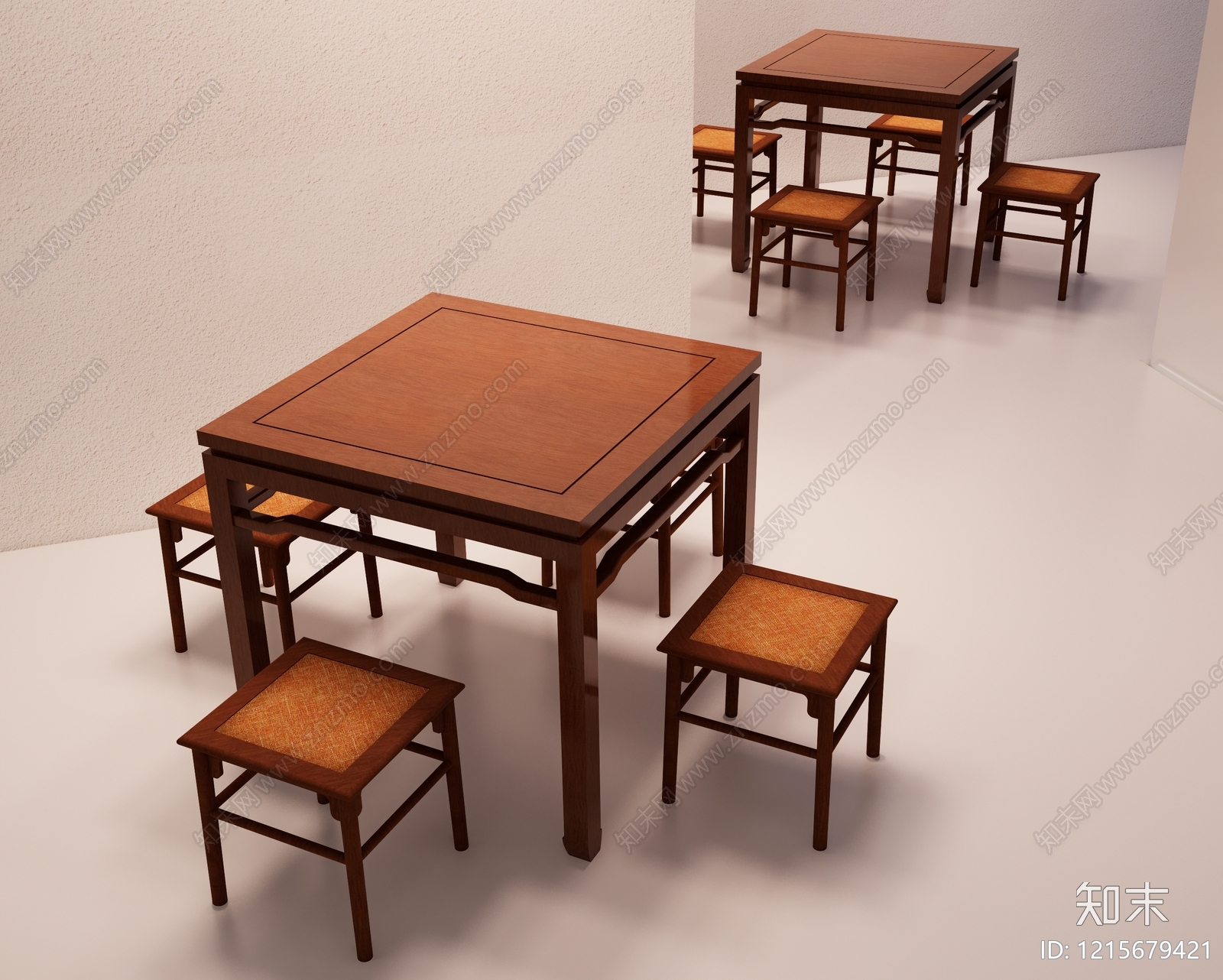 新中式茶桌椅3D模型下载【ID:1215679421】