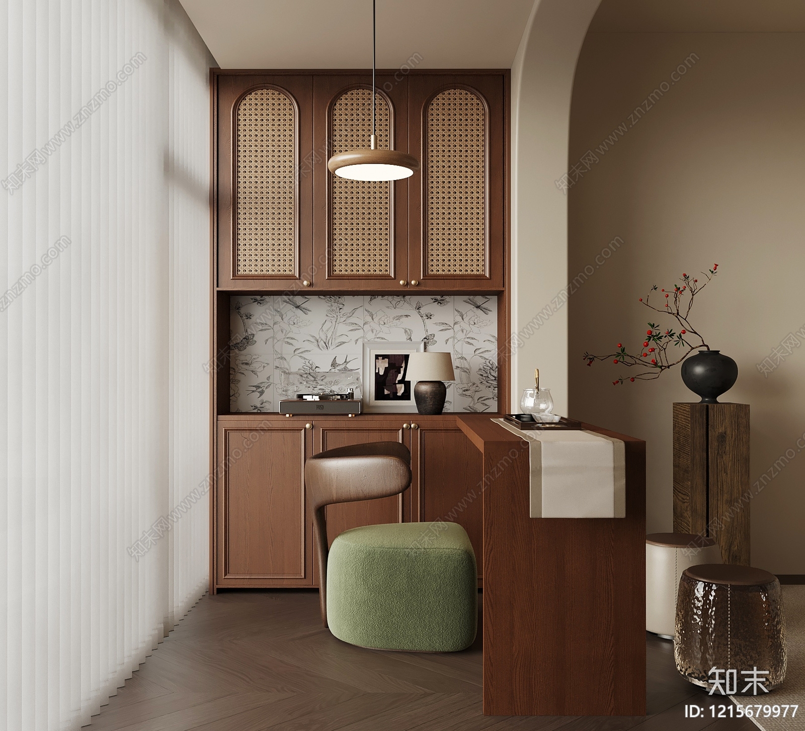 新中式茶室SU模型下载【ID:1215679977】