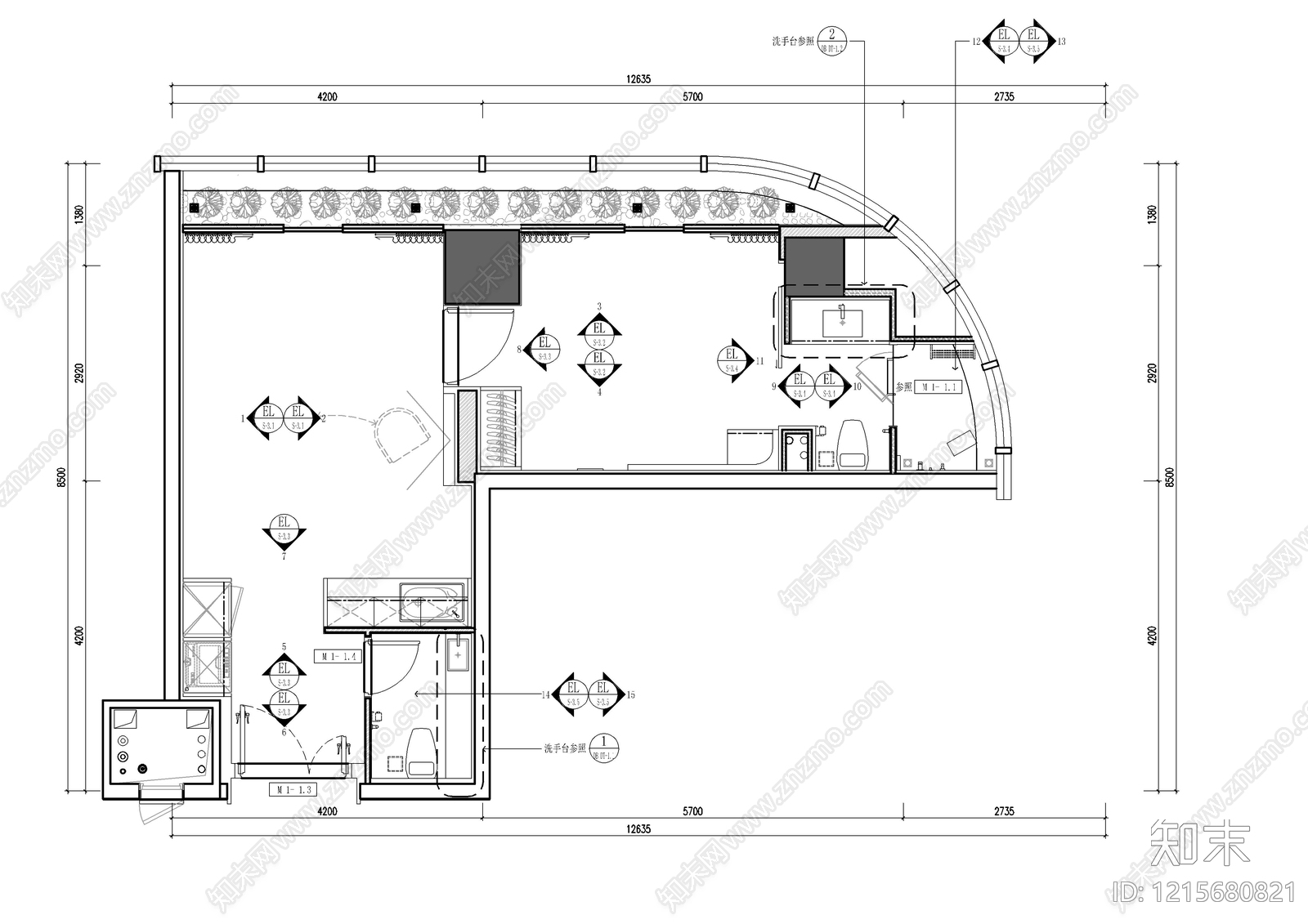 酒店套房施工图下载【ID:1215680821】