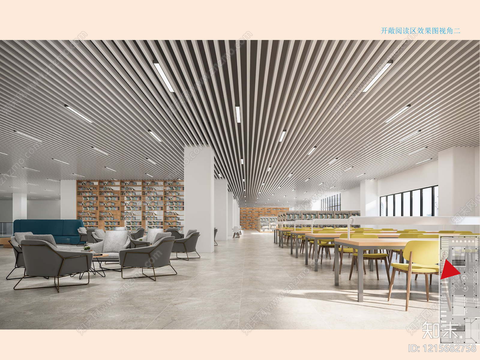 现代新中式图书馆下载【ID:1215682758】