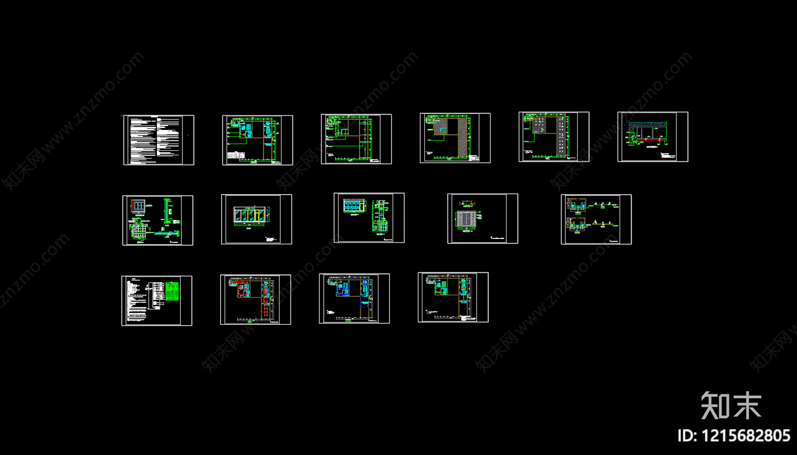 现代独立办公室施工图下载【ID:1215682805】