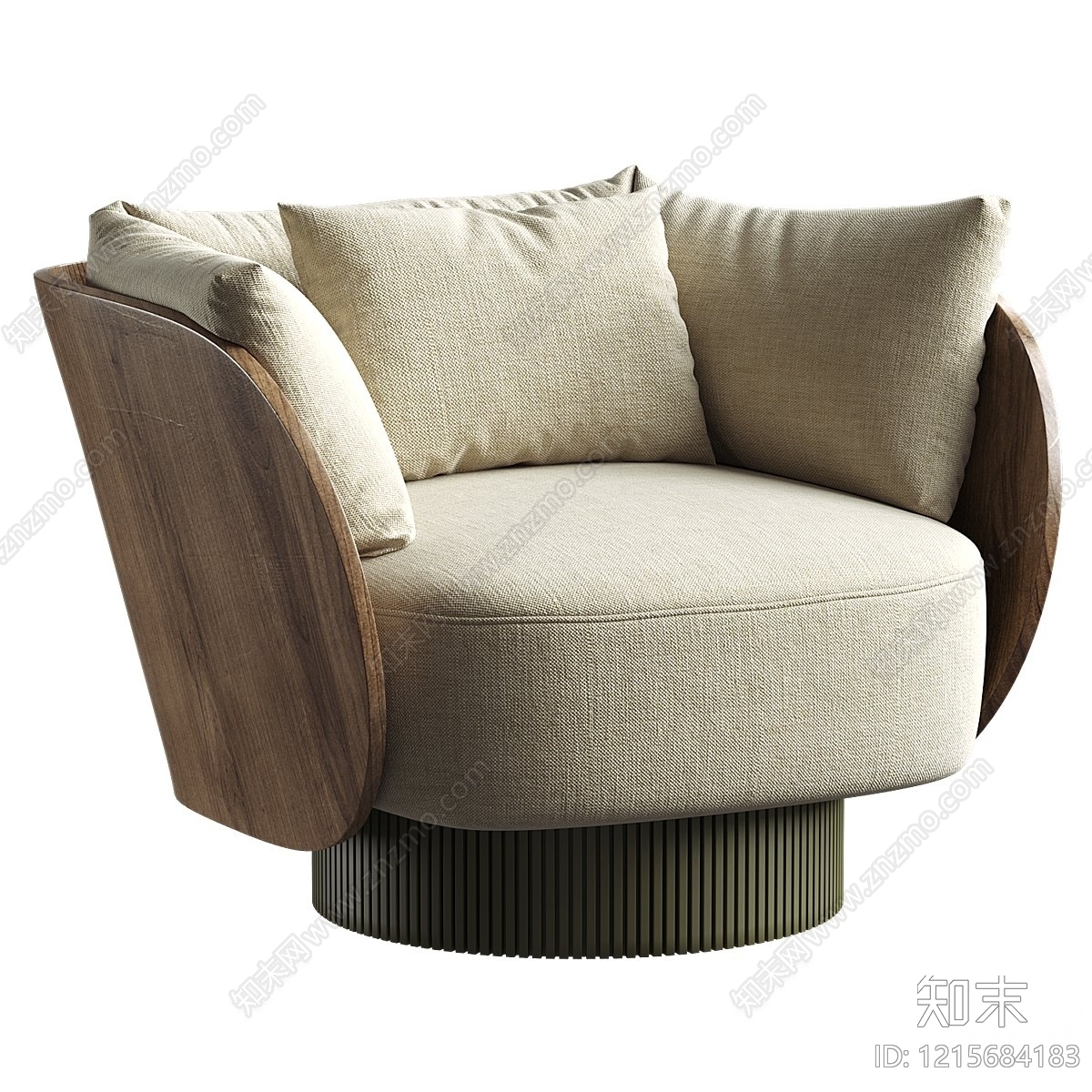现代简约单人沙发3D模型下载【ID:1215684183】