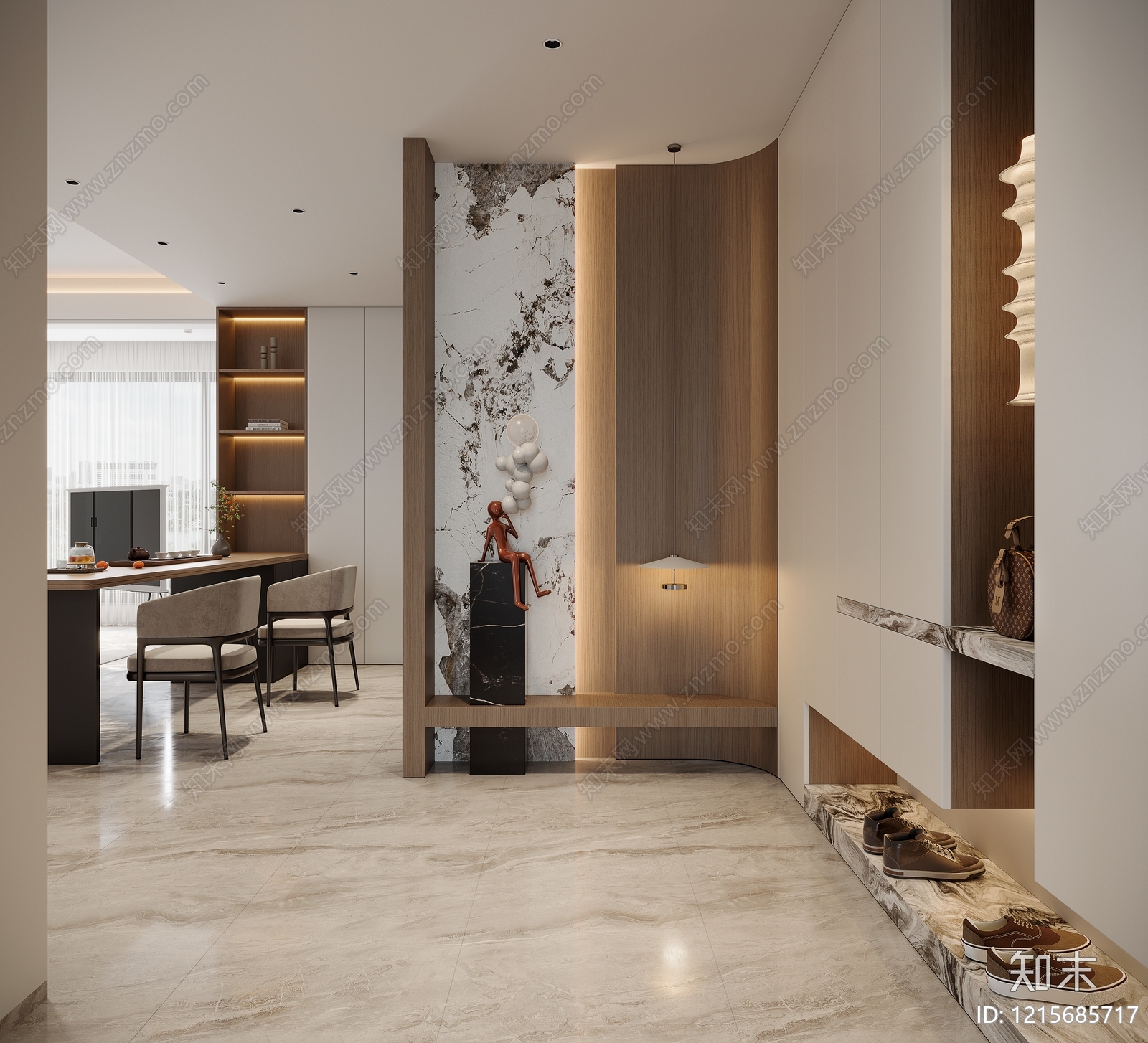 现代简约玄关3D模型下载【ID:1215685717】