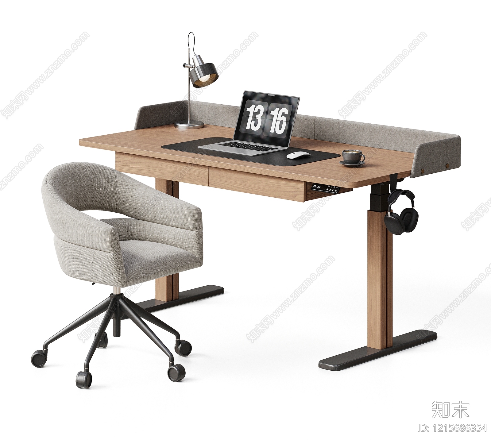 现代简约书桌椅3D模型下载【ID:1215686354】