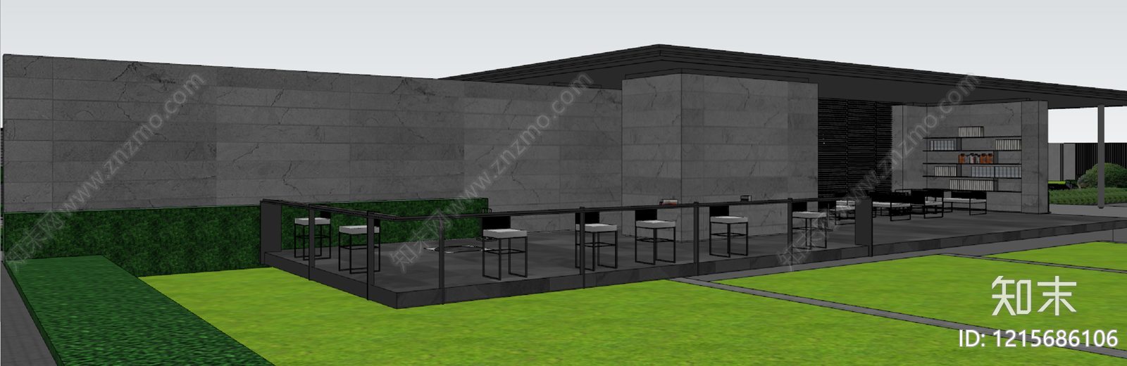 现代简约廊架施工图下载【ID:1215686106】