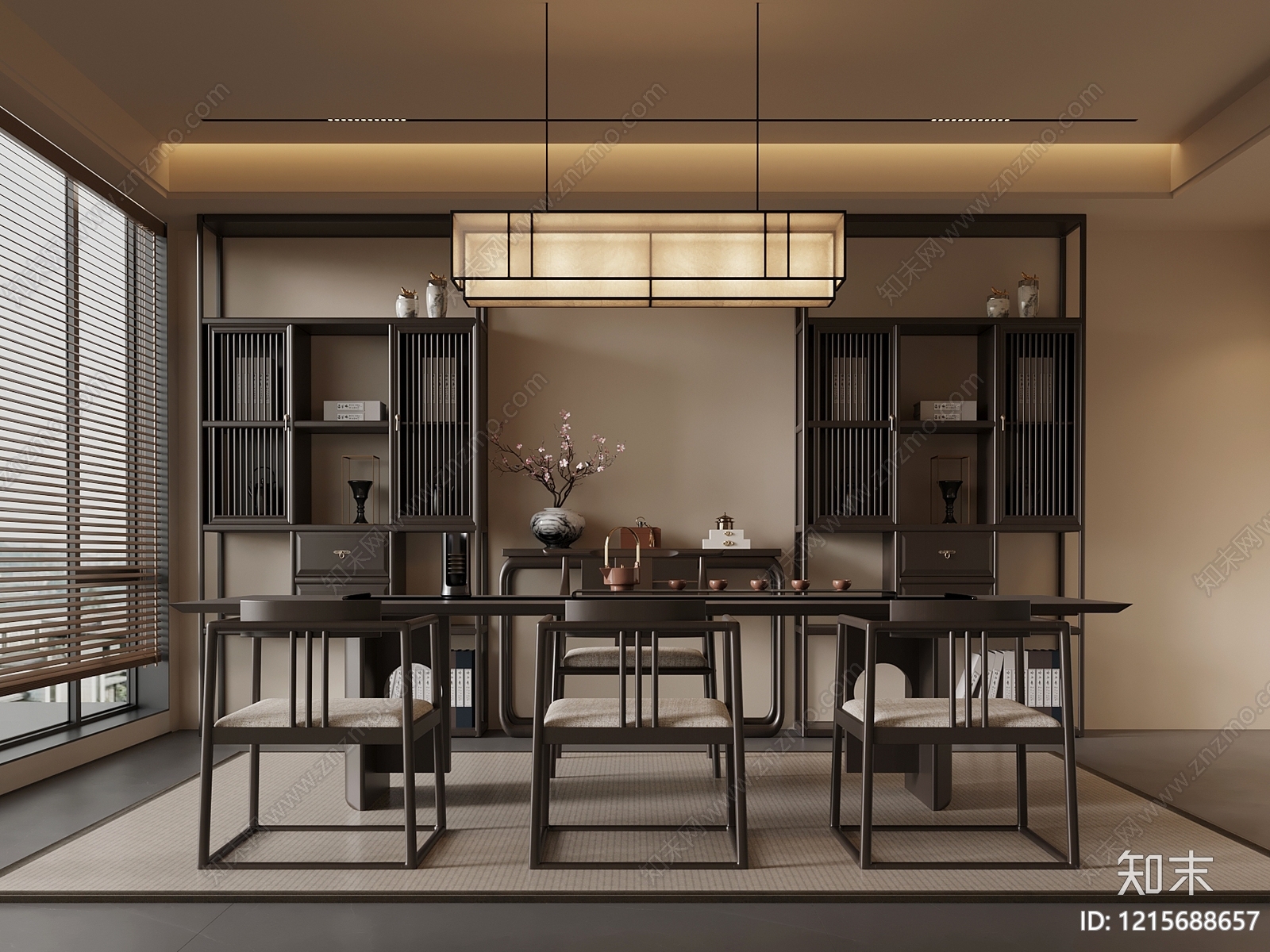 新中式茶室3D模型下载【ID:1215688657】